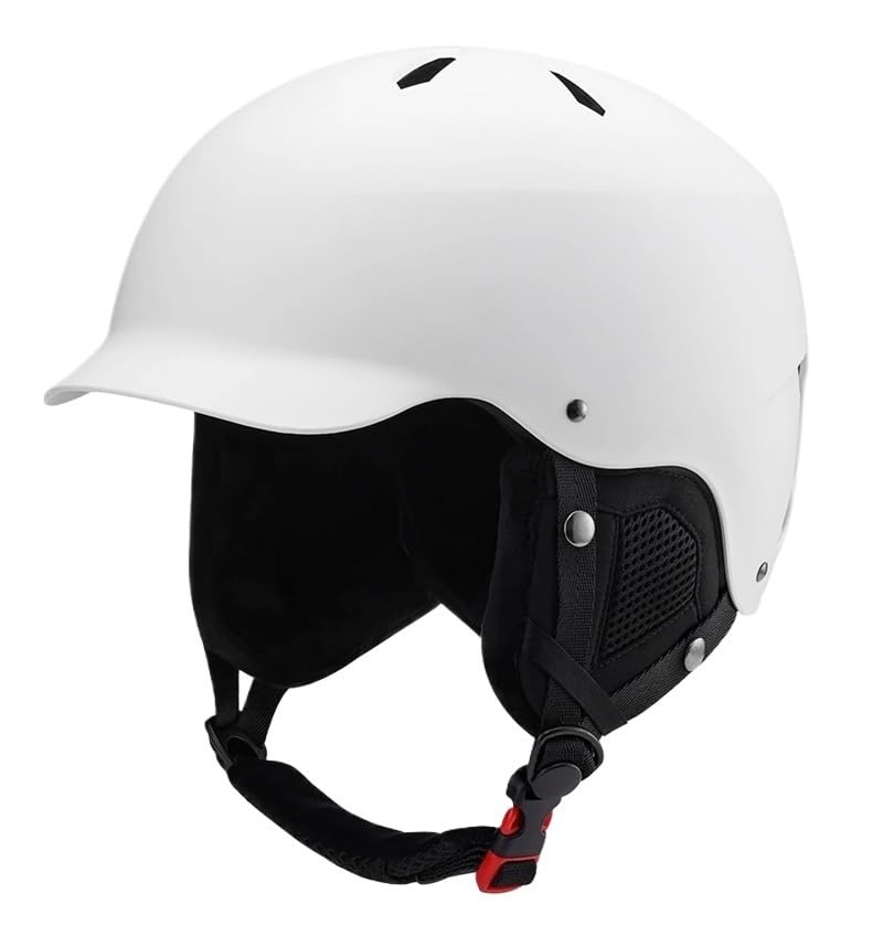 KUYCCSTRESI Casco de esquí for Hombre y Mujer, ventilado, refrigerado, Ajustable, Ajuste, máxima Comodidad for Esquiar y Hacer Snowboard, Deportes de Invierno, confiable.(White,M 55-58CM)