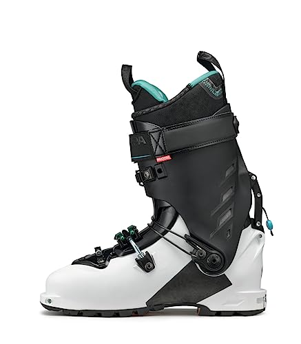 SCARPA Women's GEA RS 120 Flex Alpine Touring Ski Boots for Backcountry & Downhill Skiing - White/Black/Emerald - 24.5 - Image 3