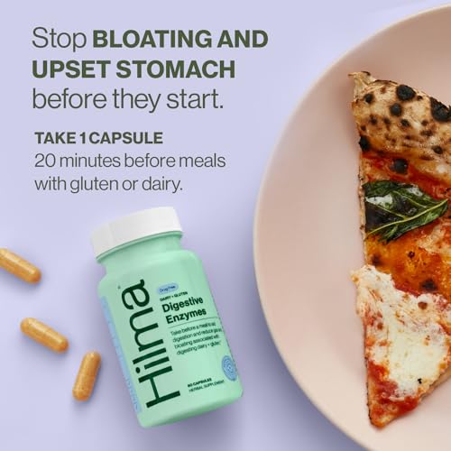 Hilma Digestive Enzymes for Women, Bloating Relief with Turmeric, Dandelion Root and Gluten Digestive Enzymes, Natural Gluten and Dairy Relief Pills, 60 Vegan Capsules - Image 3