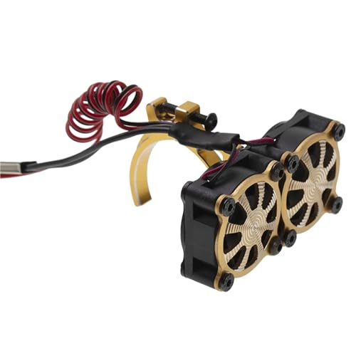 540 550 3650 3660 Motor Heatsink Cooling Fan with Thermal Sensor for 1/8 1/10 RC Car for Axial SCX10 for Trax-xas TRX4 for Tam-iya(Yellow)
