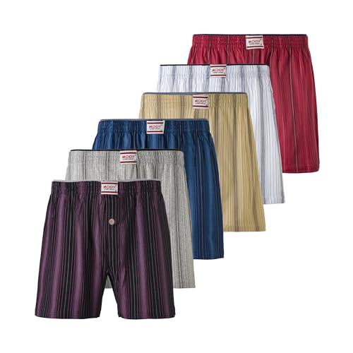 Mody Men's Boxer Briefs Underwear Pack of 6, Men's Boxer Shorts, Soft Boxers for Men, Men's Underwear Boxer Briefs