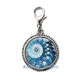 Blue Ocean Fractal Zipper Pull, Perfect for Necklaces, Bracelets, Keychain and Earrings Charm Planner Charm Blue Ocean Fractal Handmade Jewelry-a0239