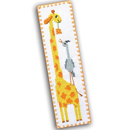 Image of Povitrulya Counted Cross Stitch Kit - DIY Kits for Adults Or Kids - Funny Embroidery Bookmark - Easy to Use - Craft Collection - Giraffe