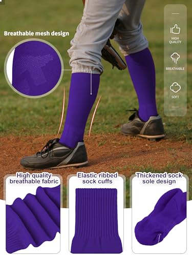 Image of Baseball Socks and Belt Set Cotton Youth Softball Socks for Boys Girls