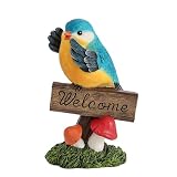 Bird Decor for Garden Statues,Bird Figurines Welcome Sign for Outdoor Decorations,Birds Decorative Outdoor Statue for Garden Patio Yard Lawn Home Shelf Decor,Gardening Gifts for Birds Lovers Women
