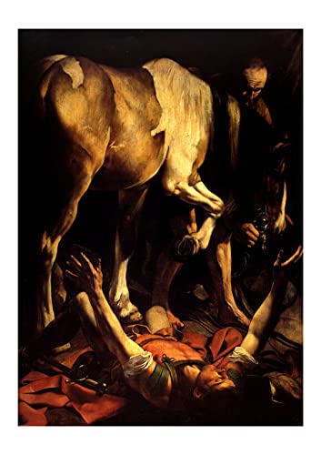 Affiche encadrée Caravaggio pour salon élégant grand tableau The Conversion of Saint Paul