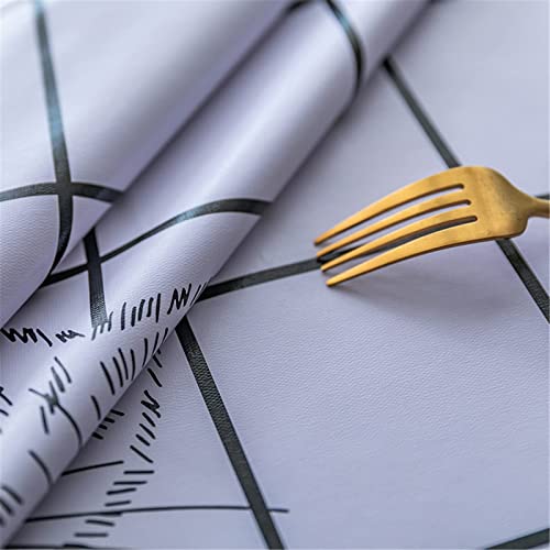 Nappe de cuisine lavable marron en PVC étanche anti-tache 140x140cm
