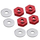 RC Upgrades Ersatzteile Für HSP 1/10 1/8 12mm Bis 17mm Radantriebsnabenkombinierer Sechskantloch 6mm RC Auto Für Buggy Monster Truck Upgrades Reparaturen Teile(Red)