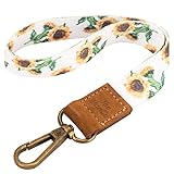 Sunflower Wrist Lanyard for Keys Badge Gift - Sunflower Wristlet Keychain Strap