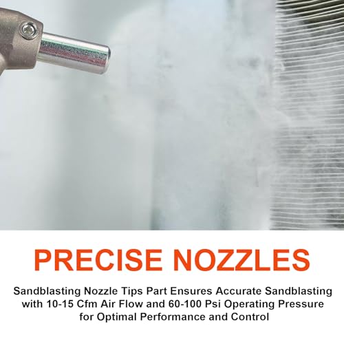 Medium Steel Nozzle Combo Pack Compatible with Siphon Sandblasting Guns, Siphon Sand Blast Gun Nozzle Tip Parts Enhance Sandblasting Power & Boost Efficiency, Providing a Superior Performance Upgrade