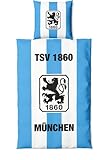 TSV 1860 München Bettwäsche/Bettwäsche Set ** Stripes **, Blau, 135x200