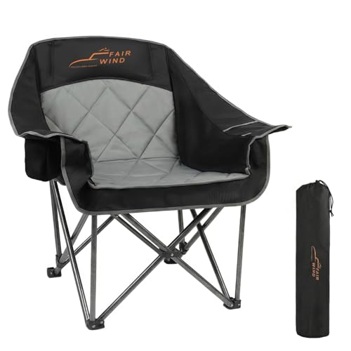 FAIR WIND Oversized Padded Camping Chair Heavy...