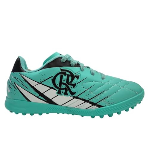Chuteira OXN Society Flamengo Avanti 3 Infantil - Menta/Branco/Preto