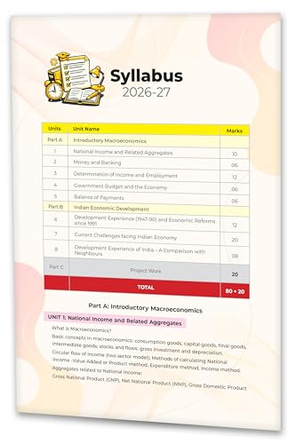 Image of Educart CBSE Class 12 Economics Question Bank 2026-27 | 2027 Syllabus | Chapter-wise PYQs, MCQs, Case-Based Qs & Notes | NCERT-Based