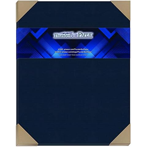 20 Dark Navy Blue Linen 80# Cover Paper Sheets - 11" X 14" (11X14 Inches) Scrapbook|Picture-Frame Size - 80 lb/pound Card Weight - Fine Linen Textured Finish - Deep Dye Quality Cardstock Cover