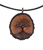  Baum des Lebens Holz Hals-Kette - Natur - Holzanhänger - Vegan - Nachhaltig - Frauen - Halskette - Gravur - Yoga - Bedeutung - Geschenk - Natur-Schmuck - Damen - Frauen - Holzschmuck - Hippie