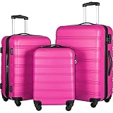Merax Luggage Sets 3 Piece Suitcase Set 20/24/28,Carry on Luggage Airline Approved,Hard Case with Sp