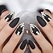 editTime 24PCS Solid Colors Acrylic Stiletto False Nails Full Cover Fake Nails Tips Natural Long Claw Nails (Matte black)