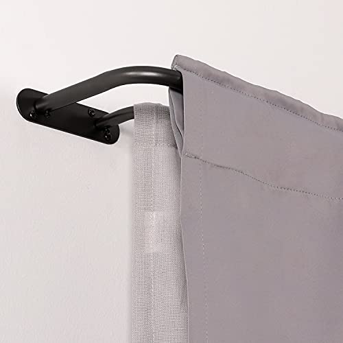 Double Curtain Rod Wrap Around Curtain Rods For Window 52 To 72 Inch Black Wrap Curtain Rod, Adjustable Length 52-72 Inch, Black #TOP1