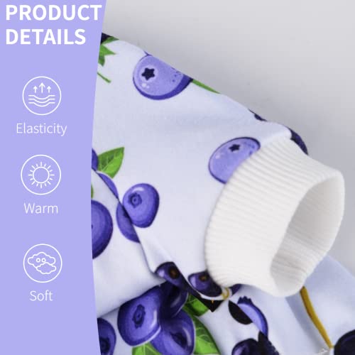 Yikeyo Dog Pajamas, Fall Winter Fruit Dog Clothes For Small Medium Dogs Boy Girl, Cat Apparel Outfit (Blueberry, Small) #TOP7