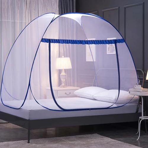 Jorunb Mosquito Nets Portable Travel Double Door Zipper Bed Net Pop Up Bed Net Tent with Bottom Easy Installation Fine mesh for Bedroom Outdoor Camping No Hooks 180 * 200 * 150cm