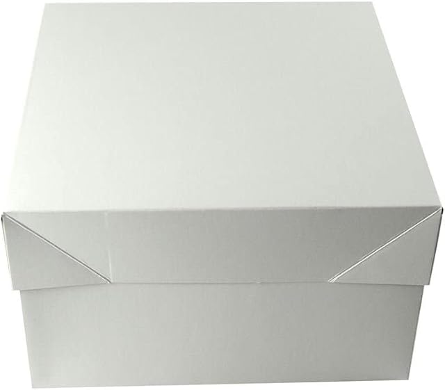 10" x 10" x 6" Deep White G Style Cake Box with Removable Lid