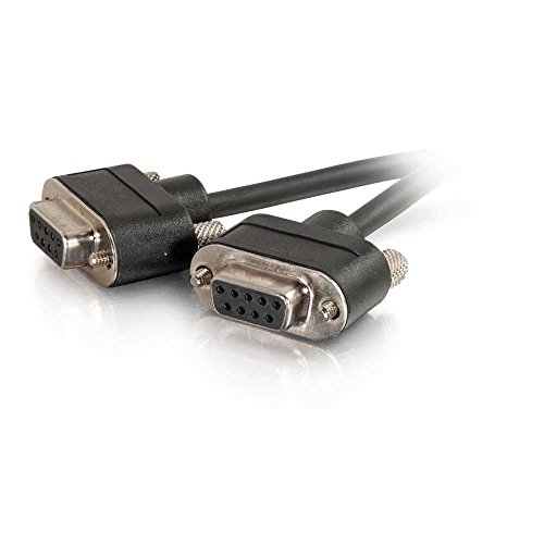 Image of C2G 52147 Serial RS232 DB9 Cable with Low Profile Connectors F/F, In-Wall CMG-Rated, Black (3 Feet, 0.91 Meters)
