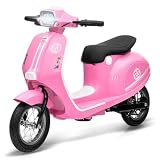 24V Electric Moped Scooter for Kids 8-14 - Motorcycle for Kids with LED Light - Electric Scooter with Seat for Children