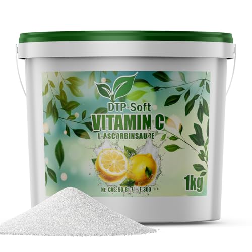 100% Vitamin C Pulver Lebensmittelqualität | L-Ascorbinsäure | PREMIUM-EIMER (1kg)