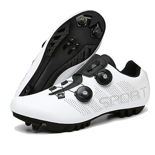 Hixingo Zapatilla de Ciclismo Hombre, Zapatos Bicicleta de Carretera Moda Exterior MTB Compatibles con SPD/SPD-SL Lock System Unisex Zapatillas de Ciclismo Respirables Antideslizantes
