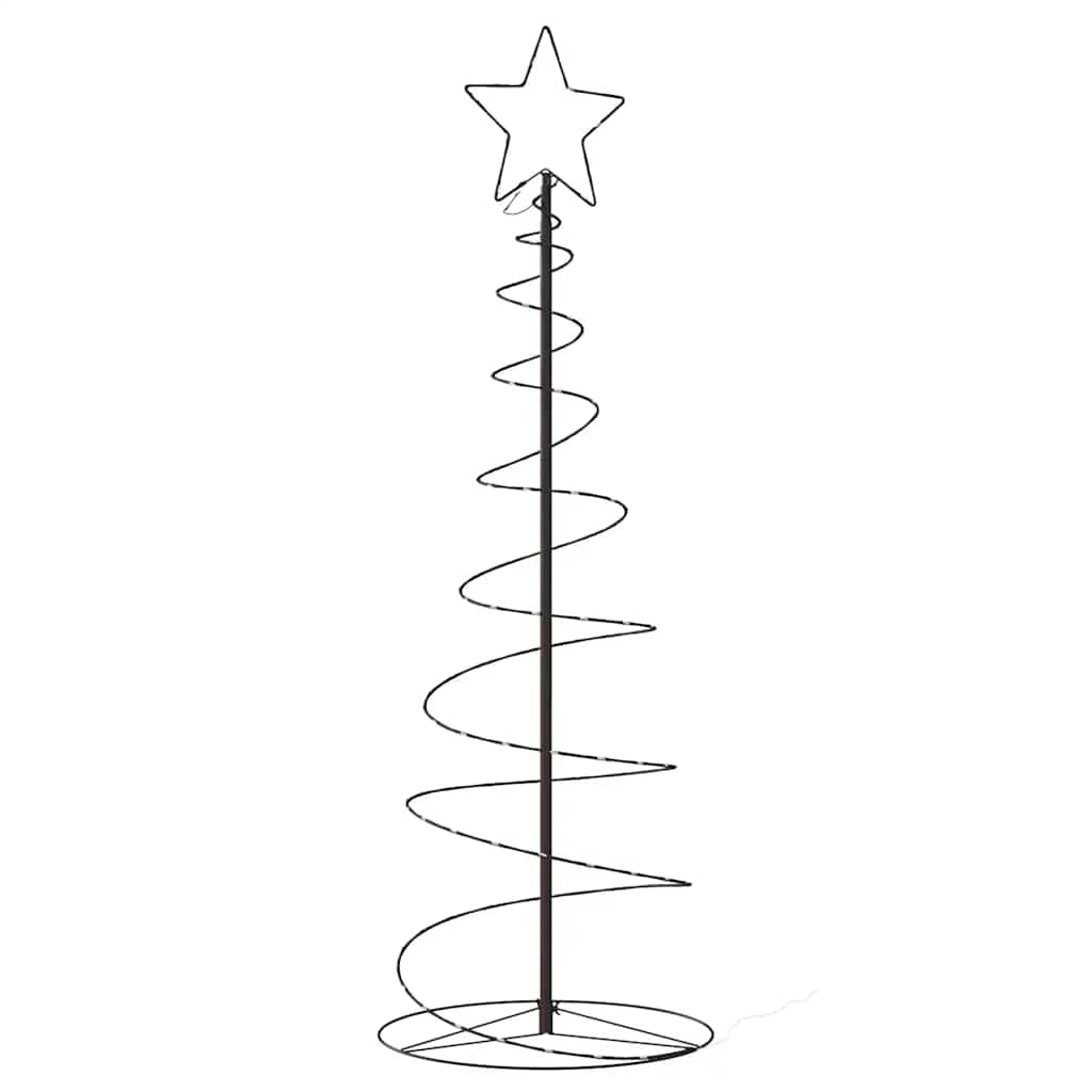 Albero di Natale a LED, 150 cm, a spirale, con 100 LED, luce bianca calda, per interni ed esterni, 8 modalità di illuminazione, illuminazione natalizia, albero decorativo, nero