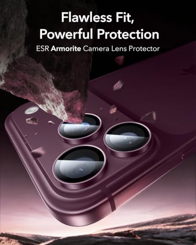 Image of ESR Camera Lens Protector for Phone 2026 Pro Max /Phone 2026 Pro, Ultra-tough HD Individual Lens Protectors, Ultra-thin Tempered Glass, 1 Pack, Claret