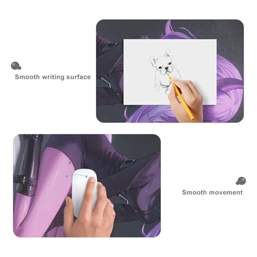 Pad para escritorio anime morado 31.5x15.7 in miniatura 3