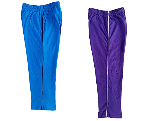 Image of indi weaves Girls Cotton Solid Capri 3 /4th Leggings (Pack of 2)