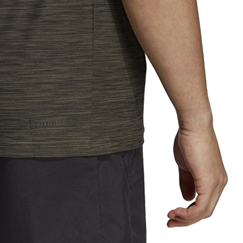 Adidas Herren Train Essentials Stretch Training Tee, Olive strata/Black/Black, M