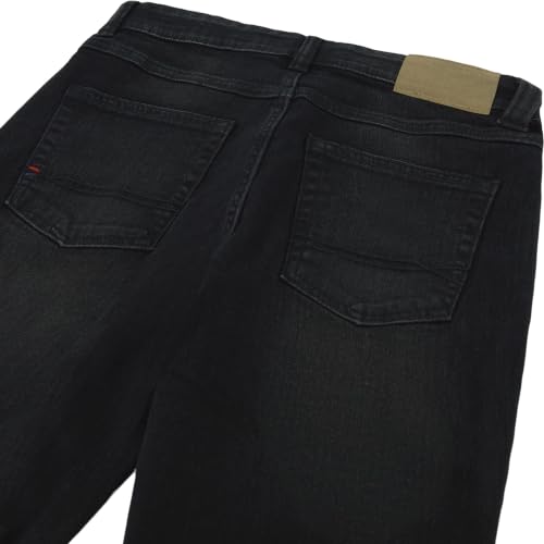 Image of Tommy Hilfiger Boys' 5-Pocket Stretch Slim Straight Leg Denim Jean, Zipper Fly & Button Closure