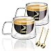 Produktbild Latte Macchiato Gläser Set of 2*200 ml+2* Löffel, Doppelwandig Gläser, Espressotassen Glas, Cappuccino Tassen, Latte Macchiato Löffel, Eiskaffee Gläser, Doppelwandige Kaffeegläser, Cappuccino Gläser