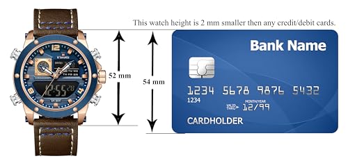 Image of NAVIFORCE NF9236 Japanese Movement Military Style Leather Strap Analog-Digital Watch