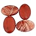 Rockcloud Oval Worry Stones,Palm Pocket Energy Stone,Healing Crystal with Velvet Bag,Red Jasper