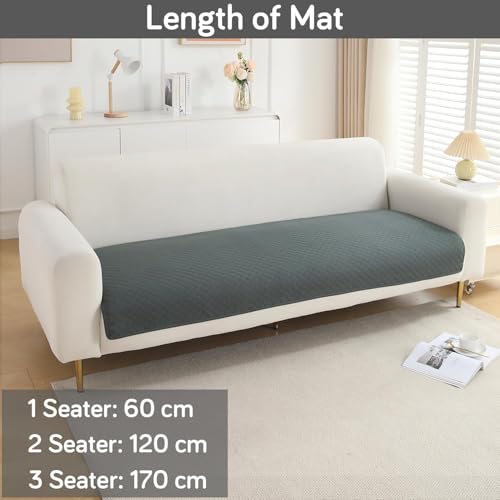 Image of HOKIPO Quilted Sofa Cover Mat for 3 Seater Sofa, Grey (NEW-IN-723-GRY)