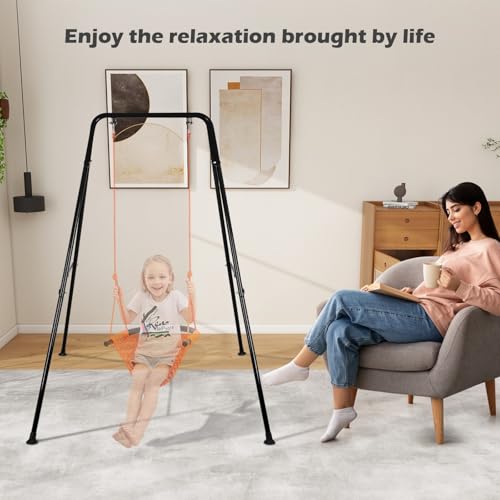 Foldable Baby Swing Frame, Heavy Duty Metal A-Frame Swing Sets for Most Toddlers Swings/Baby Jumper/Hammock Chair, Easy to Assemble, Portable to Store, Holds up to 200lb - Thumbnail 5