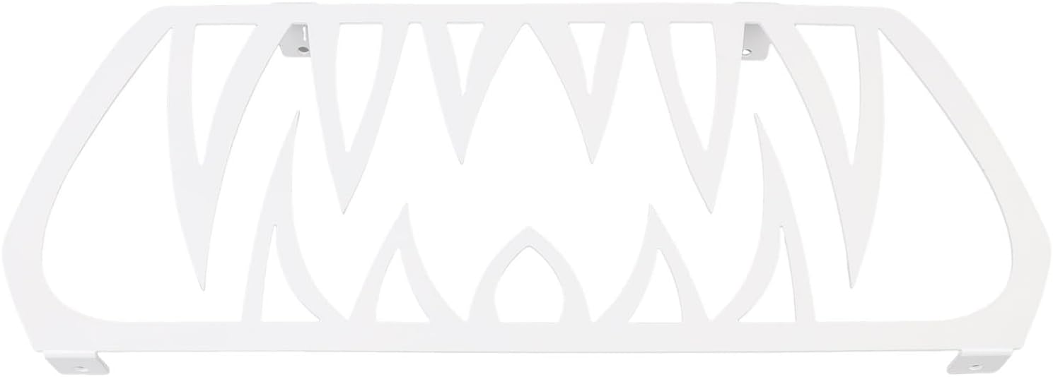 Front Grille Teeth Insert,Aluminum Powder Coated Front Grille Teeth Insert Cool Look Rustproof Long Lasting for Rykerr All (White)