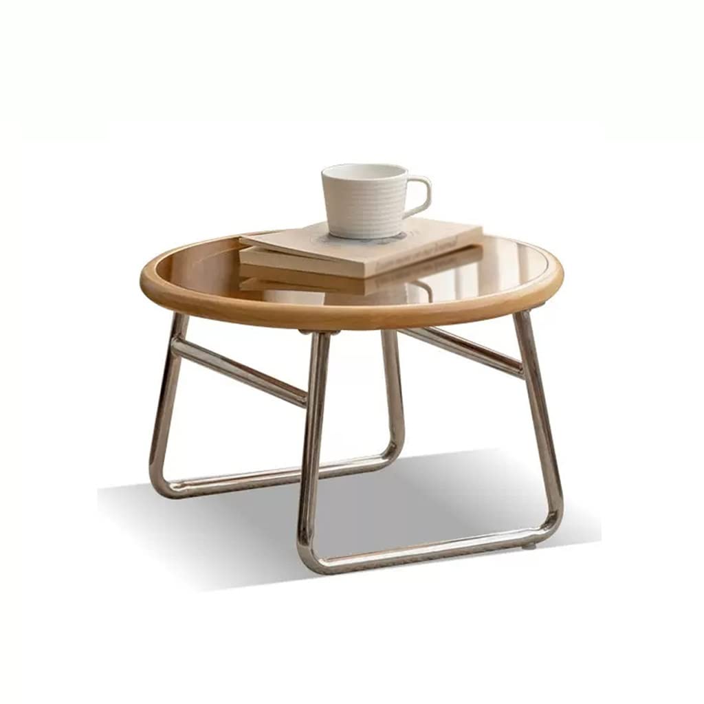 Table basse en verre ronde pour petits espaces table d'appoint lit et salon