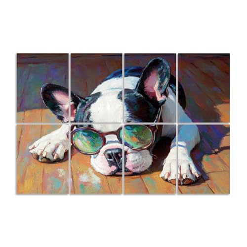 8 Pack Art Acoustic Panels Sound Absorbing Cute Dog Glasses