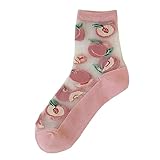 FASLOLSDP Sportsocken Herren Damen mittelgroße Röhrenstrümpfe, dünne Glasstrümpfe Damen Strümpfe Schwarz (Pink, One Size)