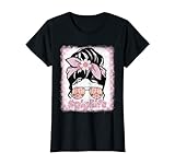 Womens Gigi Messy Bun Bleaches Groovy Hippie Flower Mother's Day T-Shirt