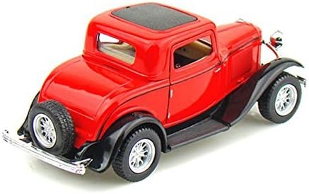 Miniatura 2 de KiNSMART 1932 Ford 3-Window Coupe 1:34 Escala 1:34 5 "Rojo Die Cast Metal Modelo Toy Classic Car