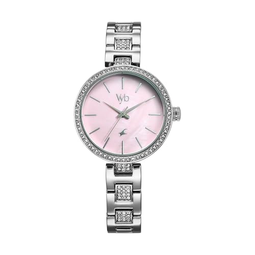 Fastrack Vyb Diva Quartz Analog Pink MOP Dial Steel Alloy Strap Watch for Women-FV60055SM01W (B0DDKDVCKC) Amazon Price History, Amazon Price Tracker