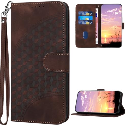 Jiajihua Funda Compatible con Samsung Galaxy A70 A705,Compatible con Samsung Galaxy A70 A705 Cierre magnético [PU Cuero + Shell] Ranura para Tarjetas Flip Stand Lanyard Brown