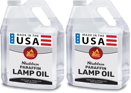 Image of 1 Gallon Paraffin Lamp Oil - Clear Smokeless, Odorless, Clean Burning Fuel for Indoor and Outdoor Use - Shabbos Lamp Oil, by Ner Mitzvah (Pack of 2)